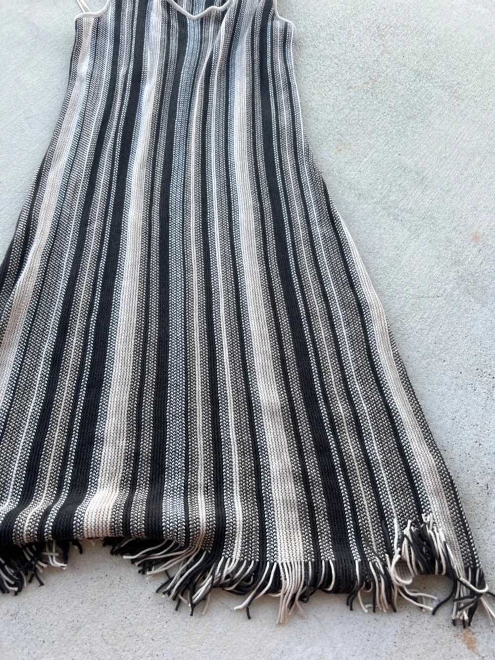 Nic + Zoe Striped Knit Dress in Black & Cream - Picture 4 of 9